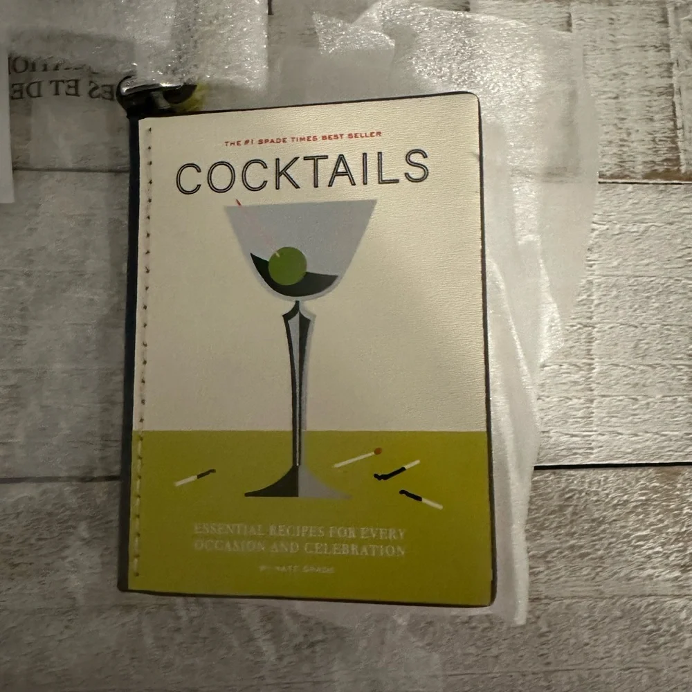 Nwt Kate spade cocktails recipe book bag charm - Picture 8 of 11